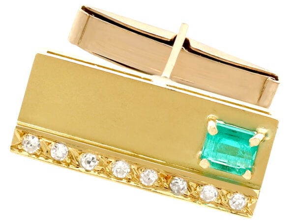 emerald and diamond cufflink