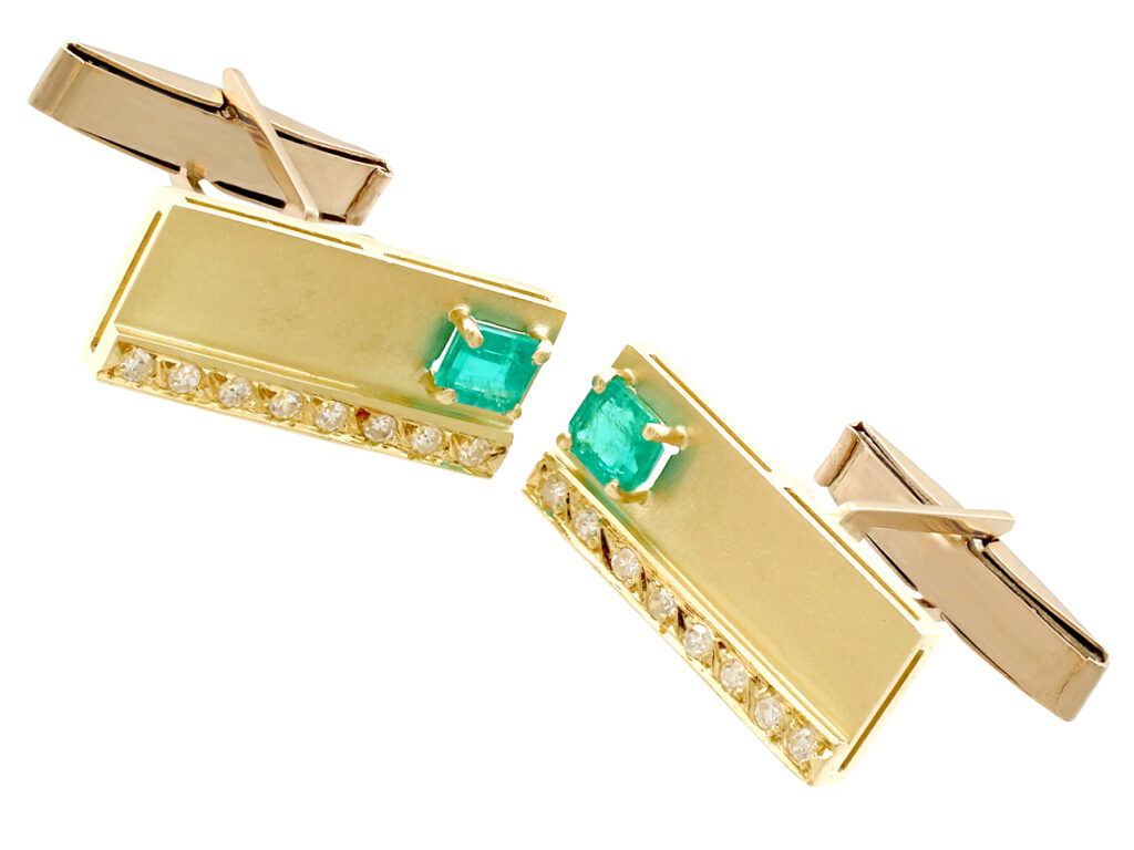emerald and diamond cufflinks