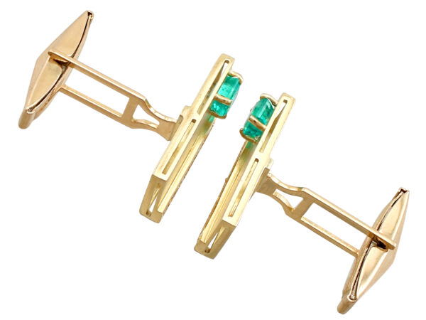 18k gold emerald cufflinks
