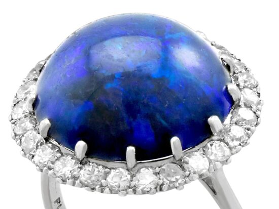 7.20ct Black Opal Dress Ring Close Up