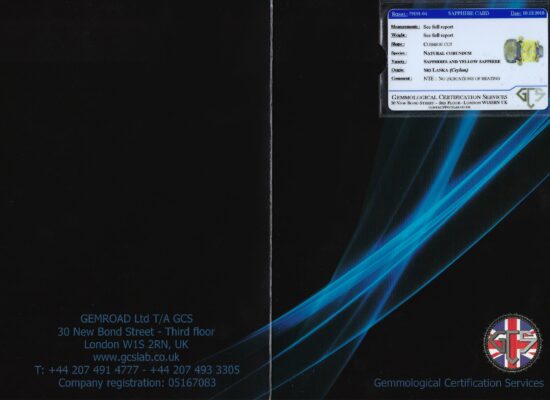 GCS Gemstone Certificate Image