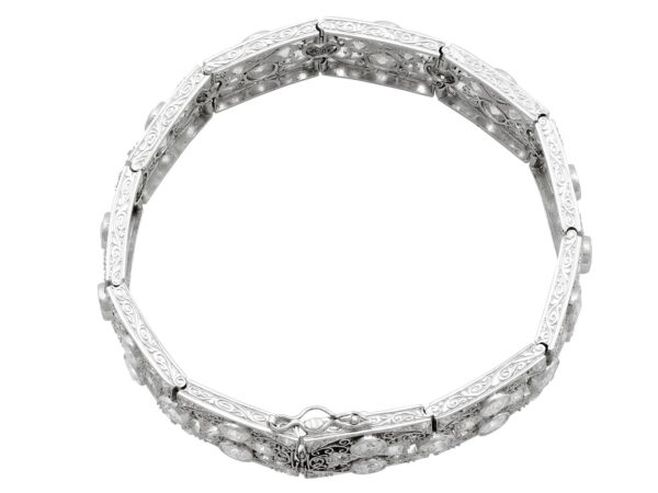 Diamond Platinum Bracelet Front View