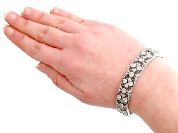 Diamond Platinum Bracelet On Wrist