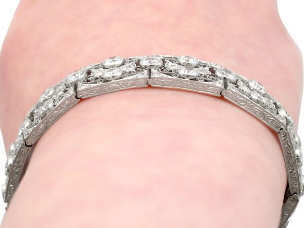 Diamond Platinum Bracelet Worn Close-Up