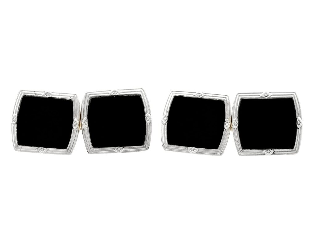 Art Deco onyx cufflinks