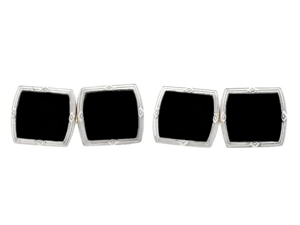 Art Deco onyx cufflinks