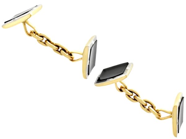 Gold Art Deco onyx cufflinks