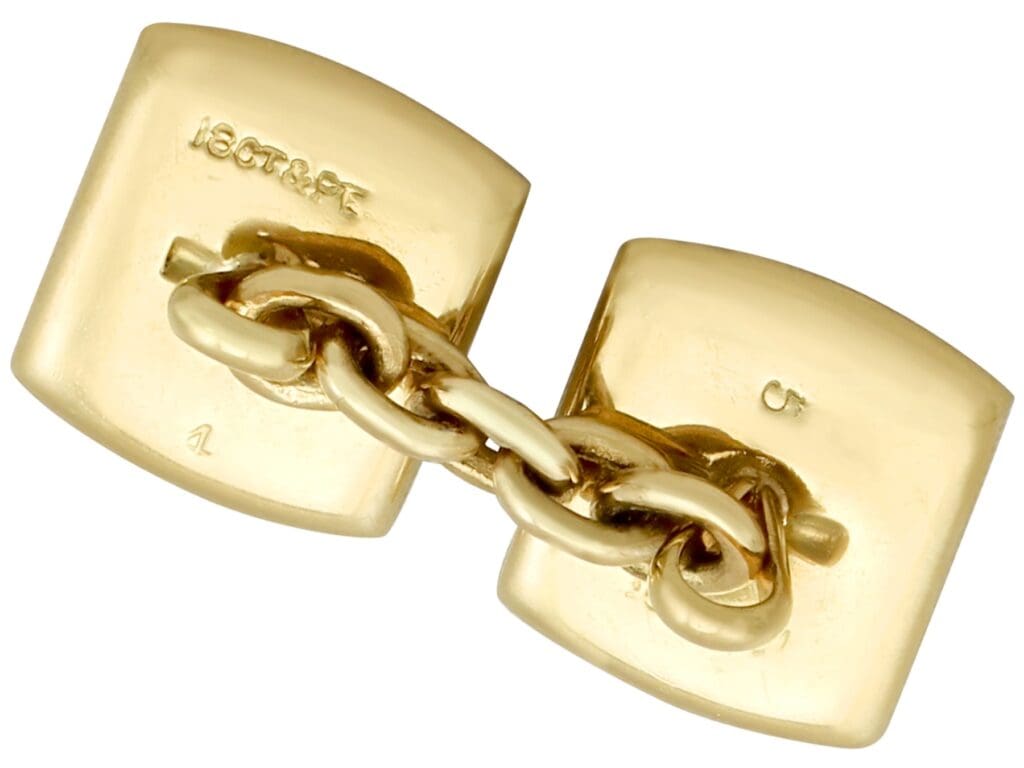 back of Art Deco onyx cufflinks