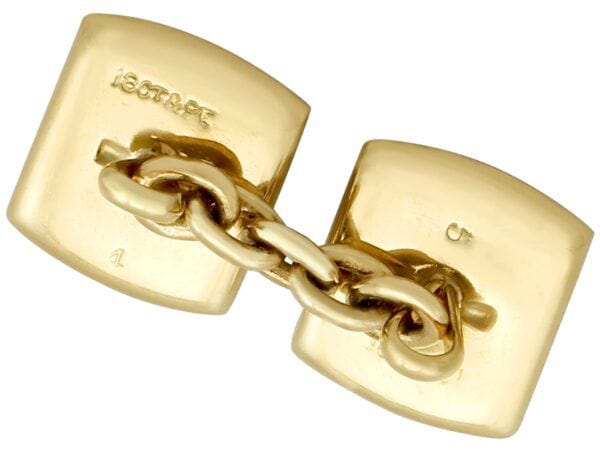 back of Art Deco onyx cufflinks