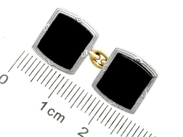 Art Deco onyx cufflinks size