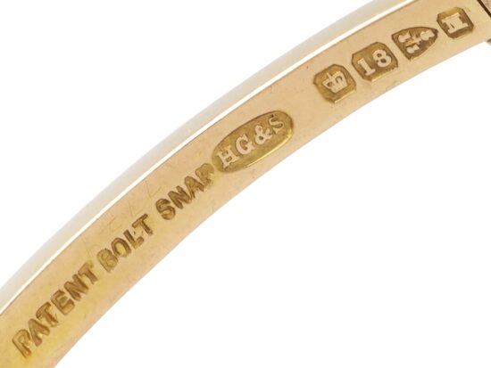 Victorian opal and diamond yellow gold bangle hallmarks