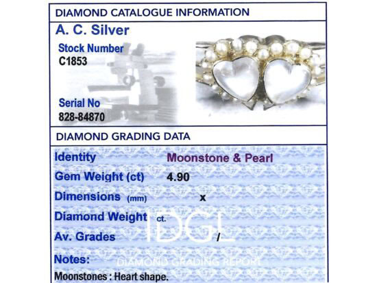 moonstone and pearl grading card