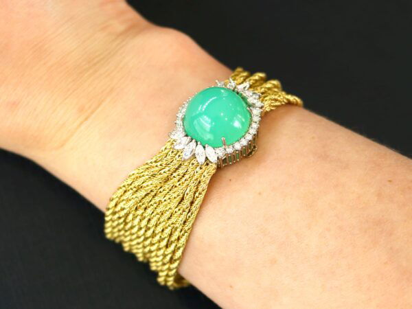 Chrysoprase Vintage Bracelet On Wrist