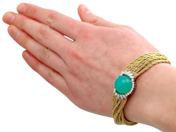 Chrysoprase Diamond Gold Bracelet On hand