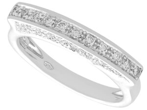 Unusual Half Eternity Ring in White Gold