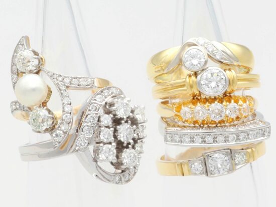 gemstone rings stacked