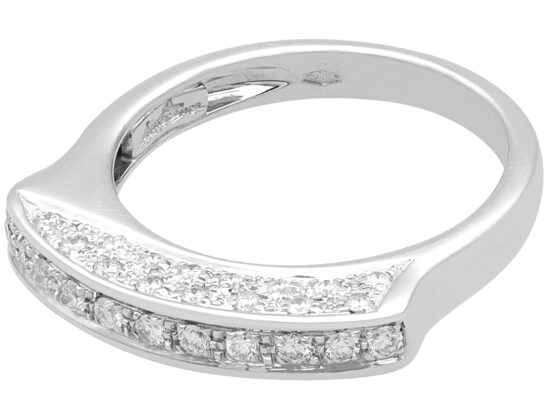 Unusual Half Eternity Ring in White Gold