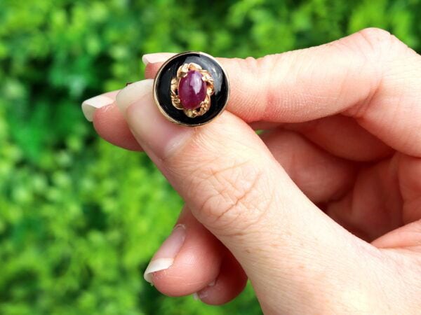 vintage ruby cufflinks outside