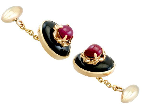ruby and onyx cufflinks