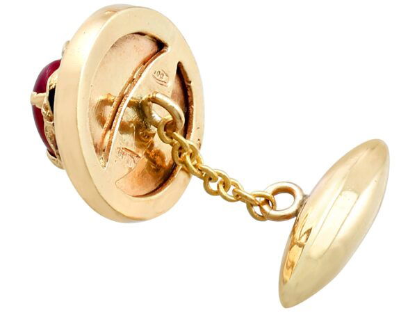 gold ruby cufflink