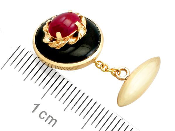 vintage ruby cufflink size
