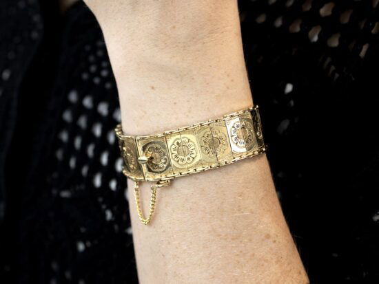 Vintage Gold Bracelet On Wrist