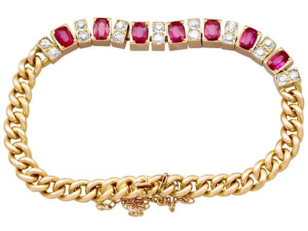 Ruby Diamond Line Bracelet Front