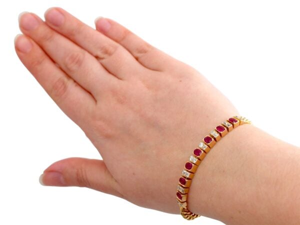 Ruby Diamond Bracelet On Wrist