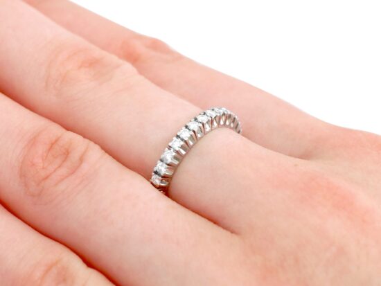 18ct White Gold Full Eternity Ring on hand