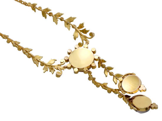 Antique Pearl and Crystal Necklace reverse