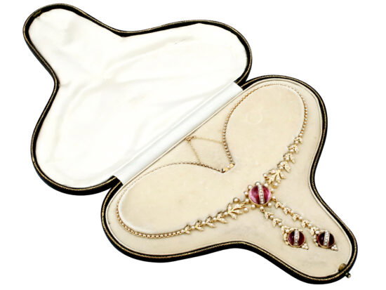 Antique Pearl and Crystal Necklace boxed