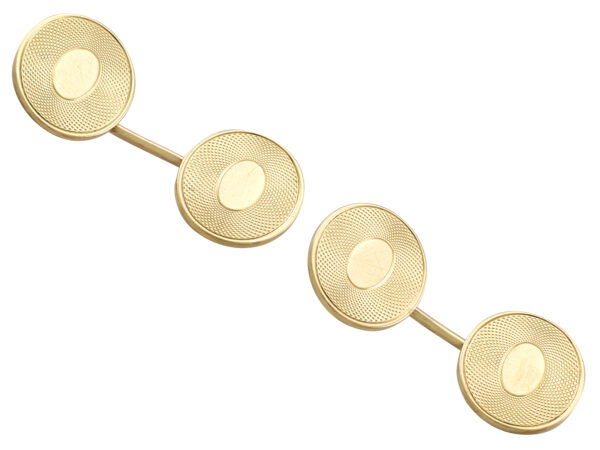 15ct Yellow Gold Cufflinks Front