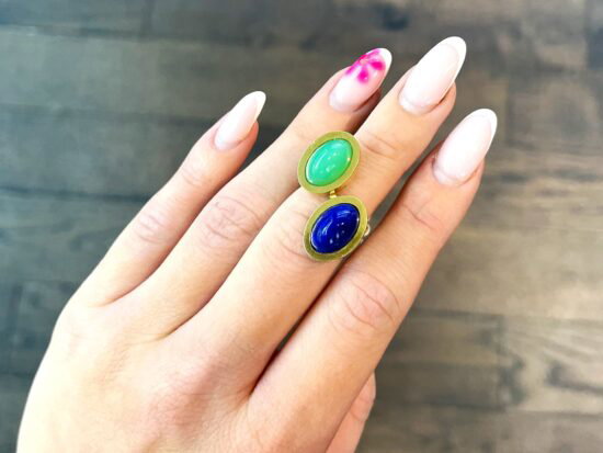 Chrysoprase Lapis Lazuli Ring