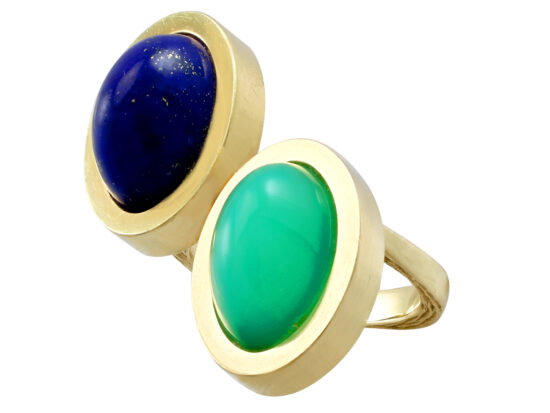 Vintage Chrysoprase Lapis Lazuli Ring