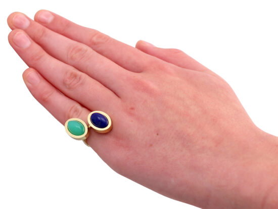Chrysoprase Ring On Hand View