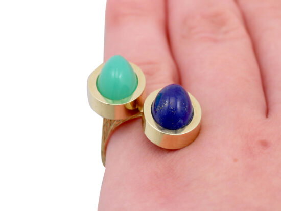 Wearing Gemstone Ring Close Up