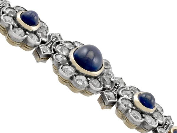 Antique Sapphire Diamond Bracelet Angled View