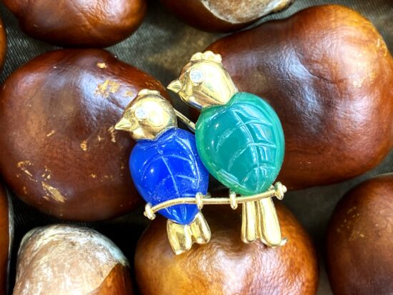 Blue Green Agate Birds
