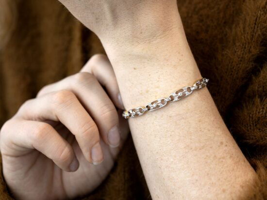 Diamond Yellow Gold Bracelet On Wrist