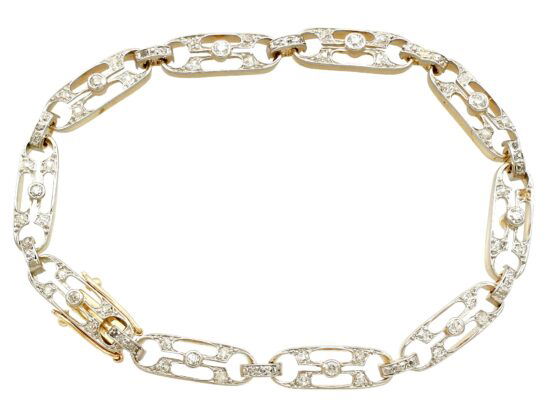 Antique Diamond Gold Bracelet Front