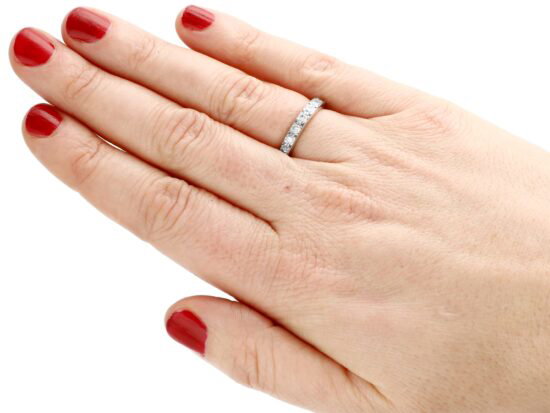 Vintage Diamond Half Eternity Ring wearing