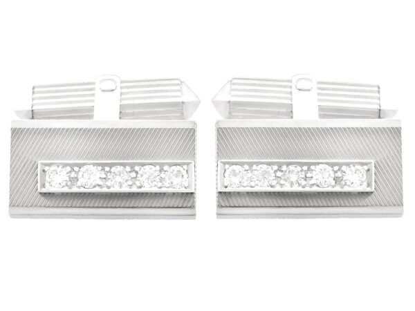 vintage white gold diamond cufflinks