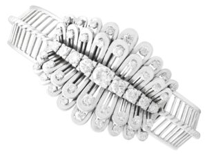Antique Diamond White Gold Bangle