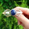 Lapis Lazuli Brooch in Gold outside