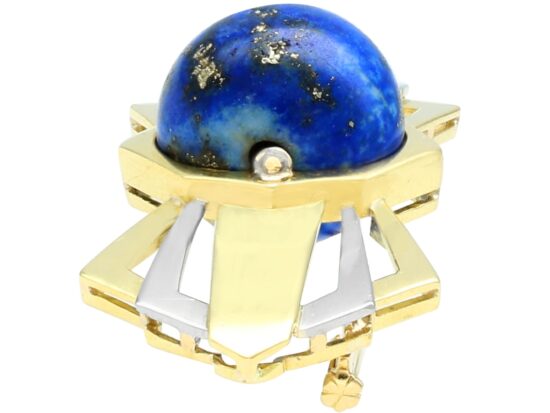 Lapis Lazuli Brooch in Gold side