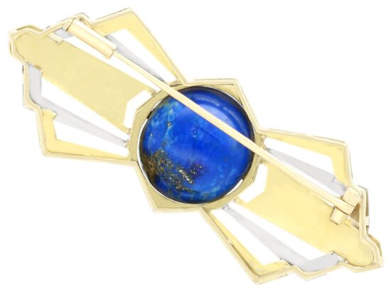 Lapis Lazuli Brooch in Gold reverse