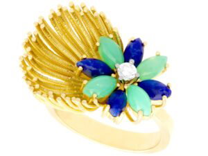 Chrysoprase Sodalite Diamond Dress Ring