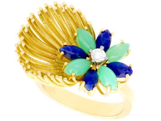 Chrysoprase Sodalite Diamond Dress Ring
