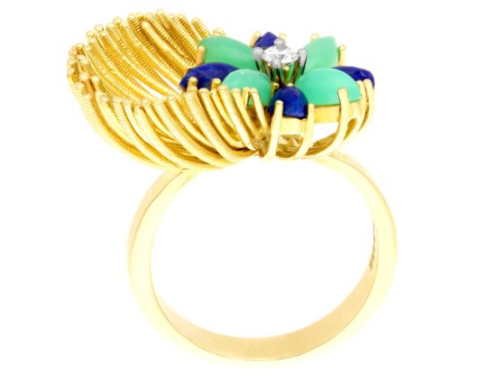 Chrysoprase Cluster Ring Reverse