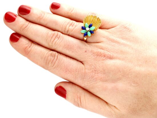 Chrysoprase Sodalite Ring Worn View
